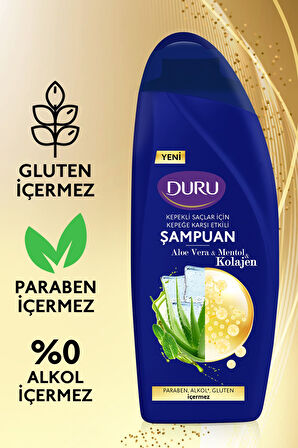 Aloe Vera&mentol&kolajen Kepeğe Karşı Etkili Şampuan 3x500 ml