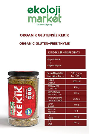 Organik Glutensiz Kekik 30 Gr x3 / Organic Gluten-Free Thyme 30 Gr x3