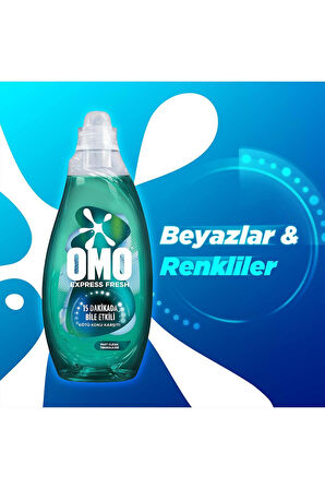 Omo Express Fresh Kötü Koku Karşıtı Beyaz ve Renkliler 2 x 1480 ML + Capcanlı Renkli ve Siyahlar için Deterjan 1480 ML