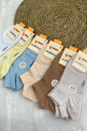 Kokulu Bambu 6'lı Patik Çorap / Beyaz