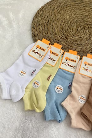 Kokulu Bambu 6'lı Patik Çorap / Beyaz