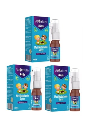 Çocuklar İçin B12 Vitamini Metilkobalamin Sprey Takviye Edici Gıda 5 ml 3 Adet