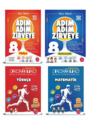 8.sınıf Türkçe, Matematik Adım Adım Soru Bankası Kondisyon Deneme Seti Hediyeli