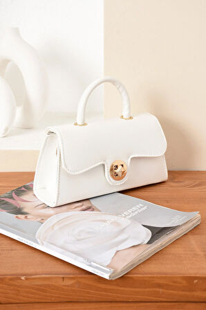 Lüks Mini Özel Tasarım Kilit Detaylı Çapraz Askılı Omuz Çantası