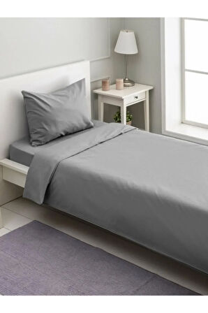 Tek Kişilik 100x200 Lastikli Çarşaf Takımı-gri