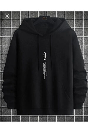 Unisex Baskılı Oversize Kapşonlu Sweatshirt