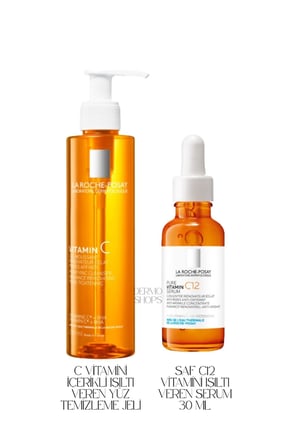 C Vitamin Cilt Bakım Seti | Orijinal Boy SERUM 30 ML - Temizleme jeli 200 ML DS