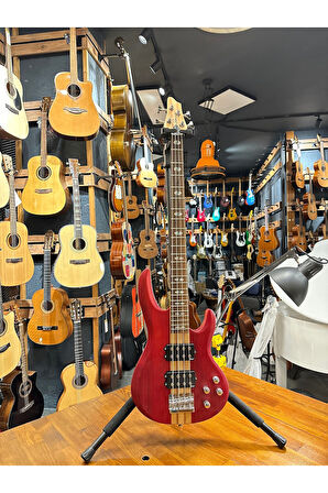 B04- RD 4 Telli Aktif Bass Gitar Kırmızı Renk
