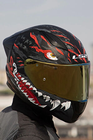 RAPID 2 RACE KAIJU MAT SİYAH-KIRMIZI-BEYAZ KASK