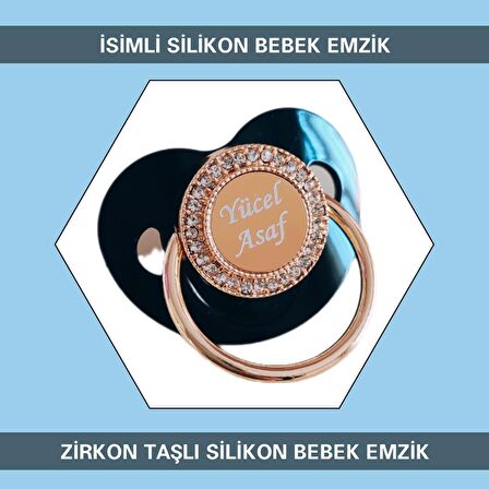 Sahi Aksesuar İsimli Zirkon Taşlı Silikon Bebek Emzik