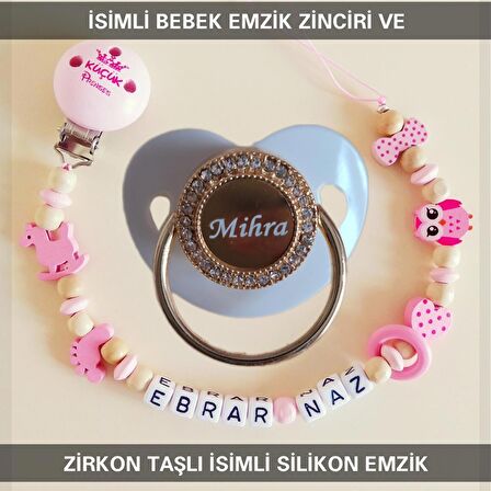 Sahi Aksesuar İsimli Bebek Emzik Zinciri ve Bebek Silikon Emzik