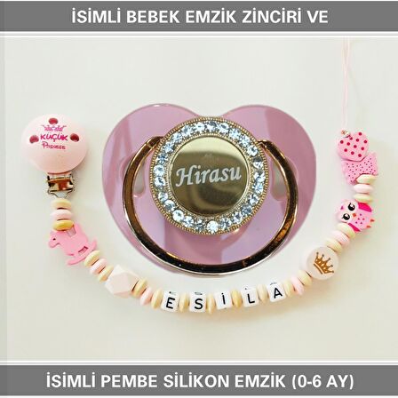 Sahi Aksesuar İsimli Bebek Emzik Zinciri ve Bebek Silikon Emzik