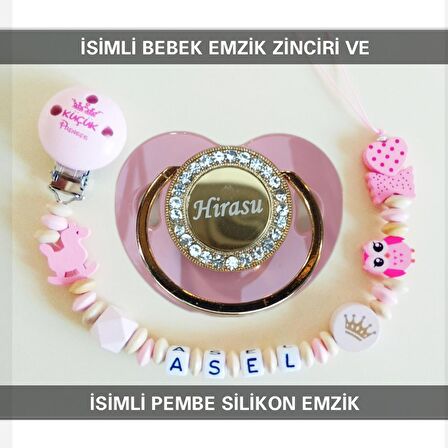 Sahi Aksesuar İsimli Bebek Emzik Zinciri ve Bebek Silikon Emzik