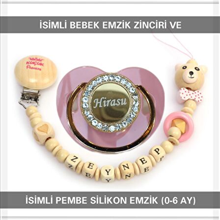Sahi Aksesuar İsimli Bebek Emzik Zinciri ve Bebek Silikon Emzik