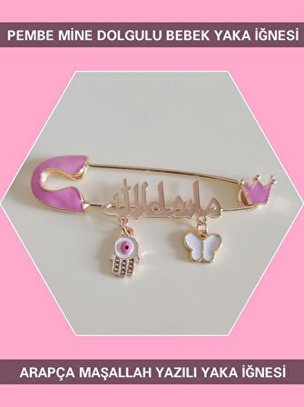 Sahi Aksesuar Pembe Mine Dolgulu Bebek Yaka İğnesi