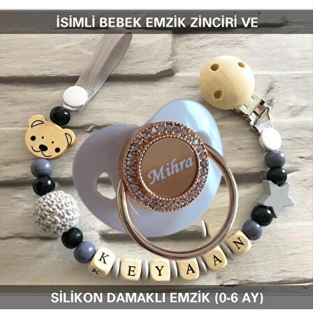 Sahi Aksesuar İsimli Emzik Zinciri ve İsimli Silikon Emzik BEZYI391