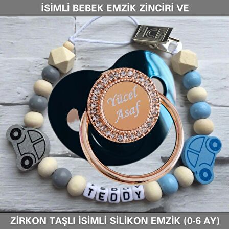 Sahi Aksesuar İsimli Emzik Zinciri ve İsimli Silikon Emzik (0-6 Ay) BEZYI490