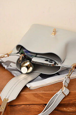 Kadın 3 Bölmeli Elden Tutmalı Omuzdan Asmalı Kaliteli Çanta