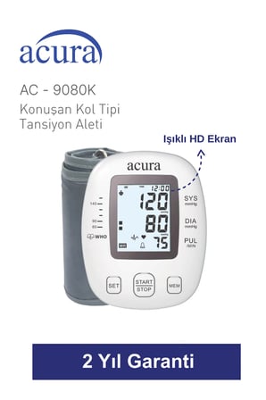 9080k Türkçe Konuşan Tam Otomatik Üst Koldan Tansiyon Aleti Çanta Hediyeli (yeni Kasa)