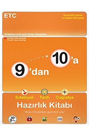 9'dan 10'a Edebiyat Tarih Coğrafya Hazırlık Kitabı / Kolektif / Tonguç Akademi / 9786254223679