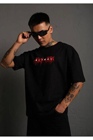 Oversize Panda Baskılı Beyaz Tshirt