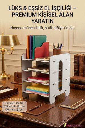 Masa Düzenleyici Organizer Evrak Rafı Masaüstü Organizer Beyaz Renk Model 1
