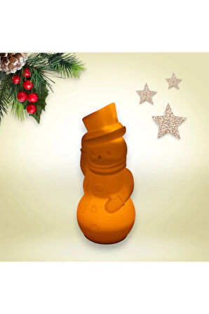 Titreyen Işıklı Kardan Adam Şeklinde Yılbaşı Masa Süsü ( 13cm X 6cm )