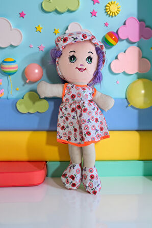 Oyuncak Bez Bebek 50cm Pembe Elbiseli Kız Çocuk Oyuncak Bebek Eğitici Oyuncaklar