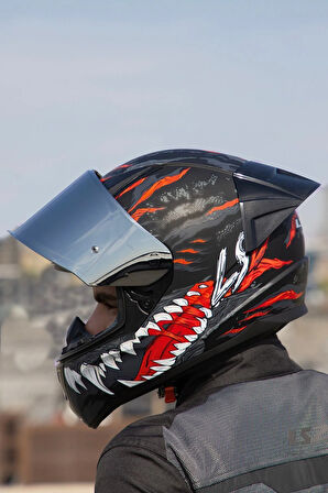 RAPID 2 RACE KAIJU MAT SİYAH-KIRMIZI-BEYAZ KASK