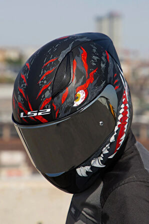 RAPID 2 RACE KAIJU MAT SİYAH-KIRMIZI-BEYAZ KASK