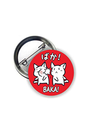 Kawaii Neko Baka Anime Buton Rozet