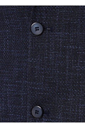 Süvari Regular Fit Mavi Erkek Armürlü Ceket CT2004800236