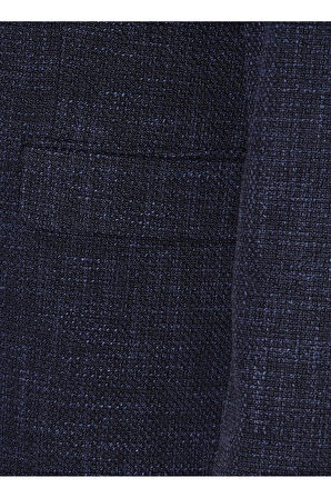 Süvari Regular Fit Mavi Erkek Armürlü Ceket CT2004800236