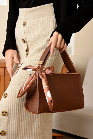 FULARLI ŞIK TREND EL VE OMUZ ÇANTASI