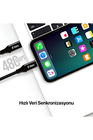 USB-C - Lightning Hızlı Şarj Kablosu 150cm 2DK41 ttec AlumiCable Halat Kablo