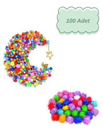 Bubu Simli Renkli Ponpon 100 Adet 2cm 00112