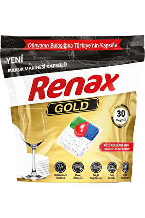 Renax Gold Bulaşık Makinesi Kapsülü Hepsi Bir Arada 30 Lu X 2 Adet