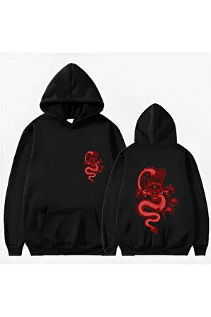 NO FEAR EJDERHA BASKLI KAPİŞONLU SWEAT
