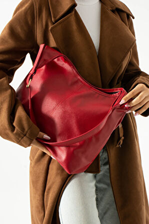 Kadın omuz çantası mıknatıs kapamalı büyük omuz çantası