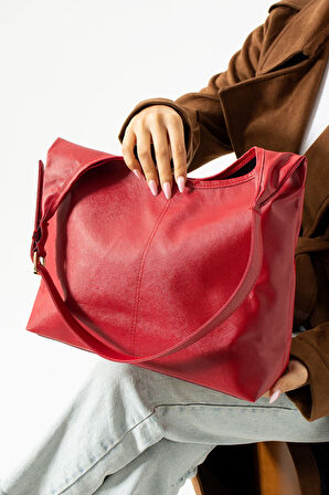 Kadın omuz çantası mıknatıs kapamalı büyük omuz çantası