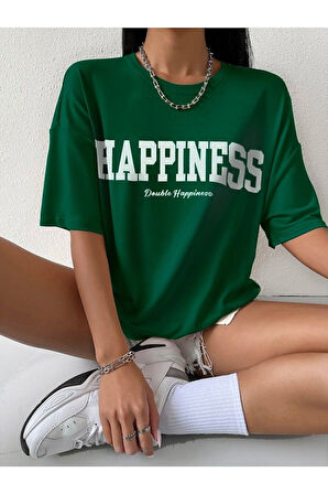 Unisex Tutulma Baskılı Oversize Boyfriend T-Shirt