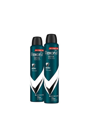 Rexona Men Invisible Black & White 72 Saat Erkek Sprey Deodorant 2 x 200 ML