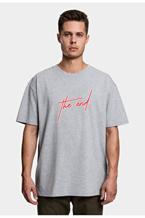 The end Baskılı Oversize Pamuk Tshirt, trend moda tişört
