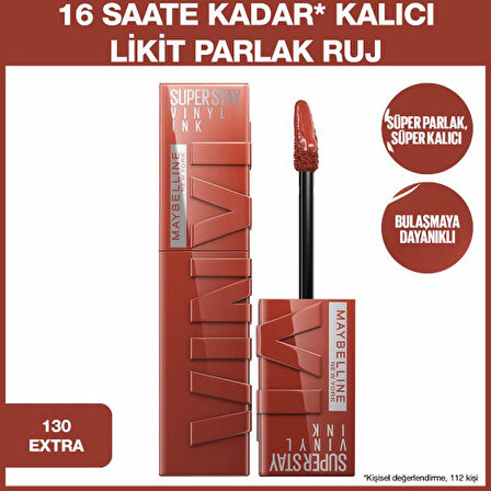 Maybelline New York Super Stay Vinyl Ink Likit Parlak Ruj -130 Extra