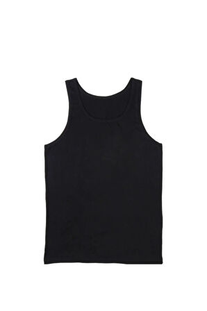 Erkek Siyah Askılı Klasik Atlet 12 Li