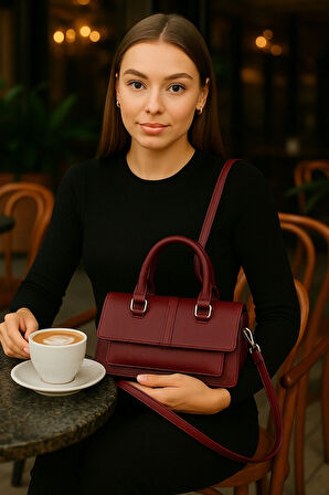 Kadın Şık Tasarım Omuz ve El Çantası – Çok Bölmeli Ayarlanabilir Askılı