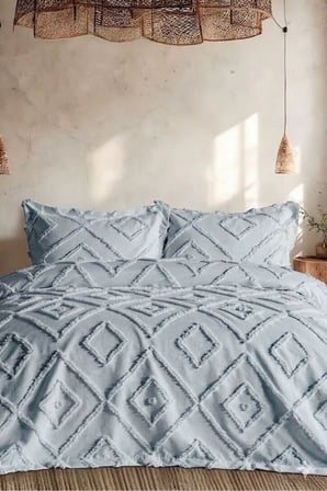 Iskandinav Gri Çift Kişilik Yatak Örtüsü 240 X 250 Cm Ve 2 Adet Yastık