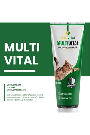 Multivital Cat Taurinli Kedi Vitamini 100 Gr 1 Adet 13 Farklı Vitaminli Malt Macun