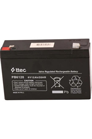 Ttec 6v 12ah Bakımsız Kuru Akü