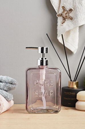 Perotti pure soap cam sıvı sabunluk pembe 15742